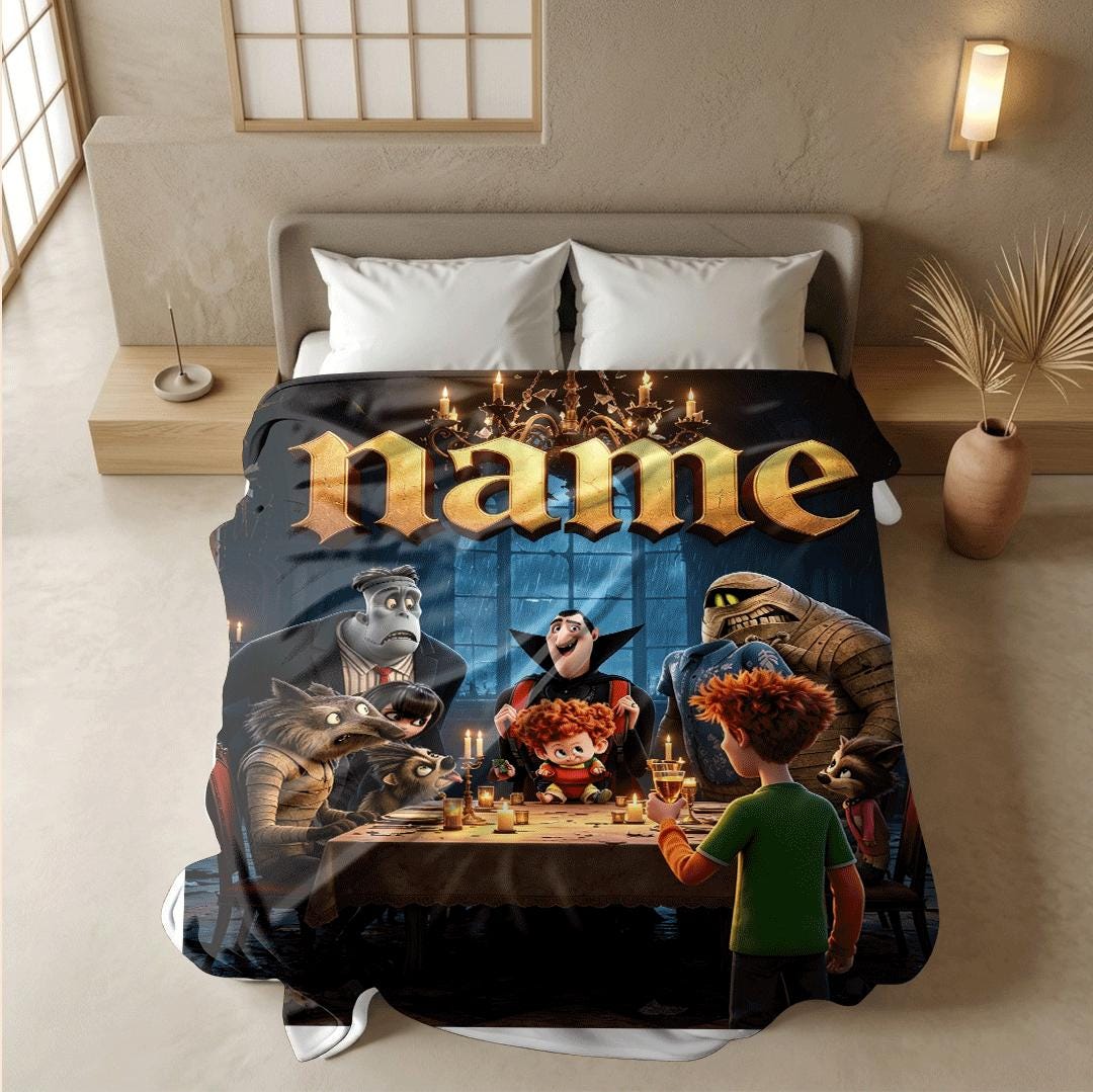 Single blanket Customized name monster group print children blanket hotel blanket winter warm blankets souvenir gift