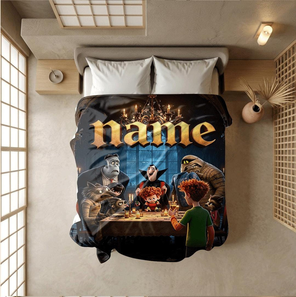 Single blanket Customized name monster group print children blanket hotel blanket winter warm blankets souvenir gift