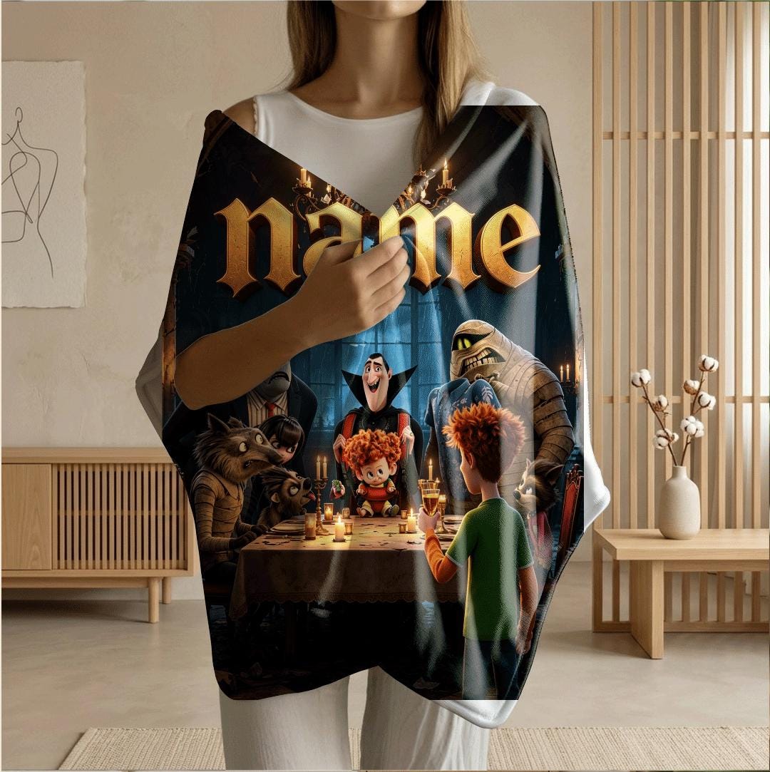 Single blanket Customized name monster group print children blanket hotel blanket winter warm blankets souvenir gift