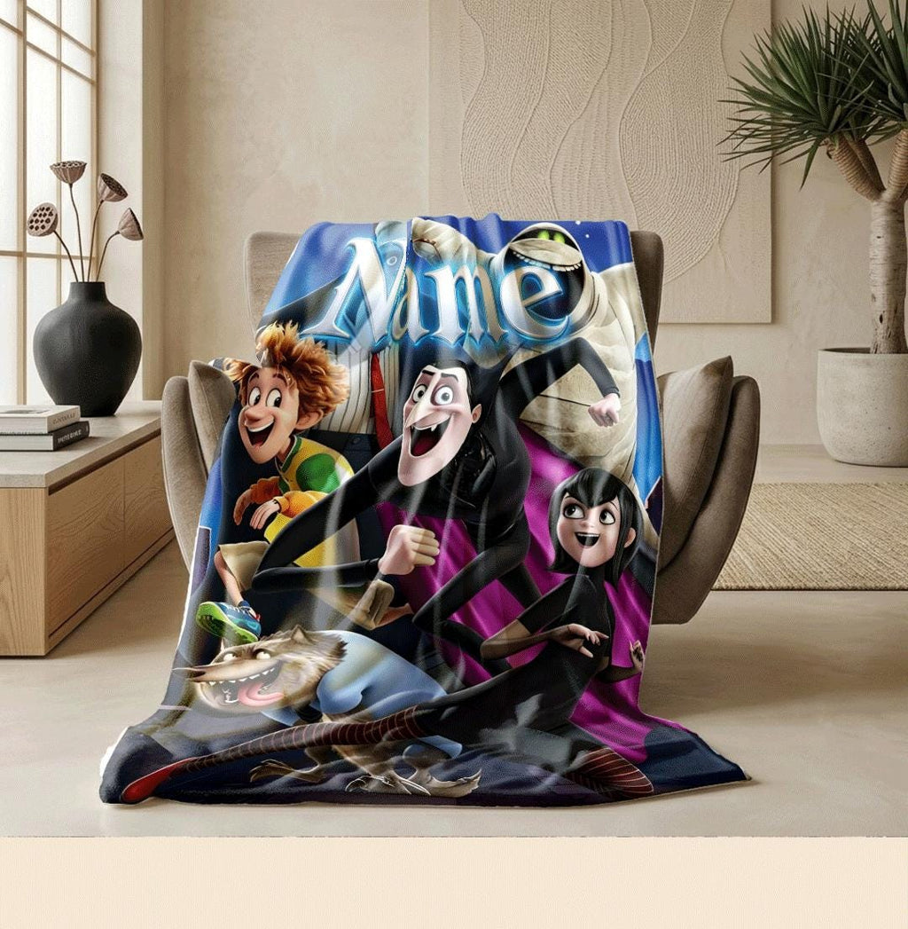 Sofa blanket Hotel Transylvania character print Customized name single blanket pet blanket nap blankets holiday gift