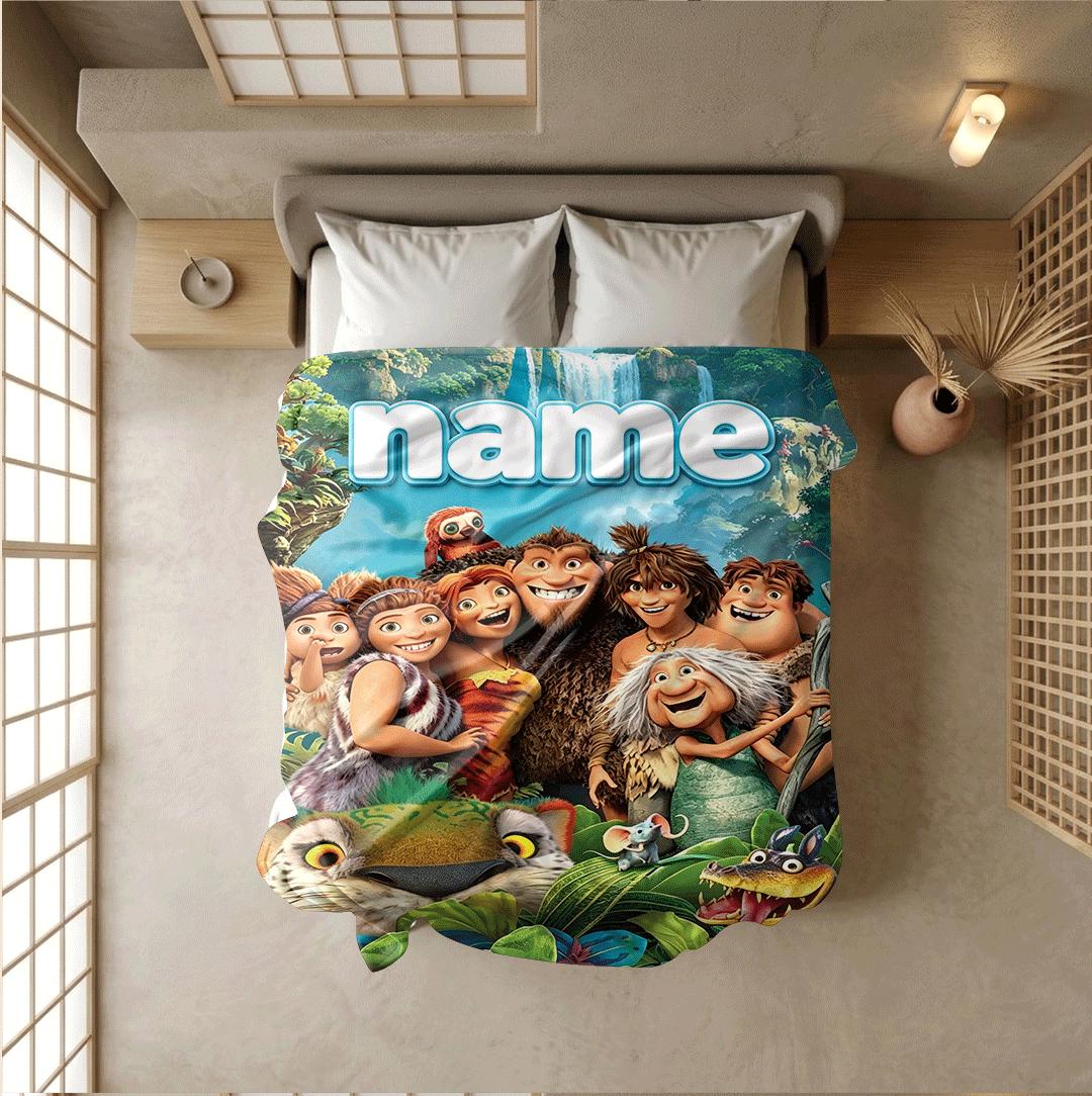 Dormitory blanket Croods cartoon print Customized name kids blanket car blanket air conditioning blankets birthday gift