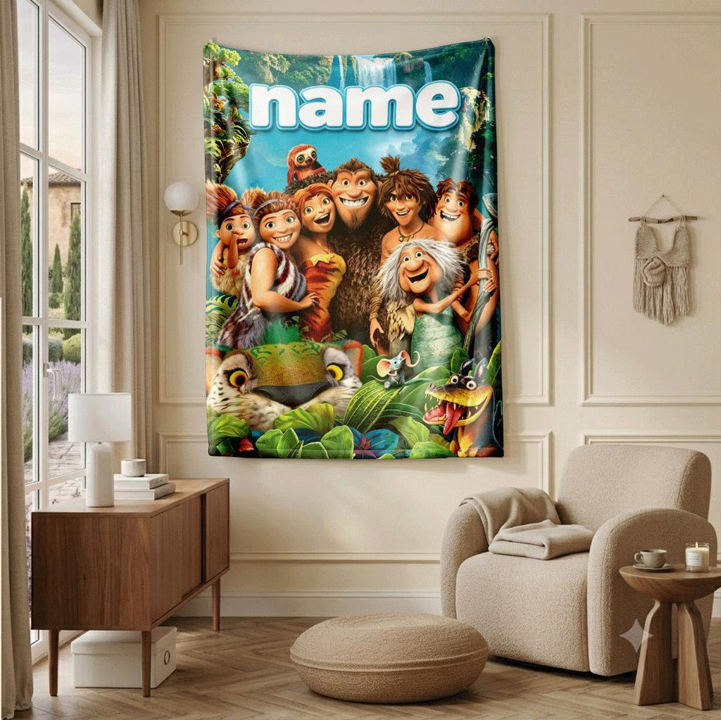 Dormitory blanket Croods cartoon print Customized name kids blanket car blanket air conditioning blankets birthday gift