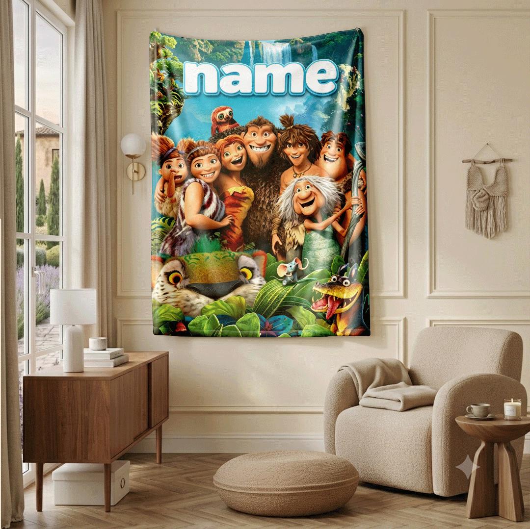 Dormitory blanket Croods cartoon print Customized name kids blanket car blanket air conditioning blankets birthday gift