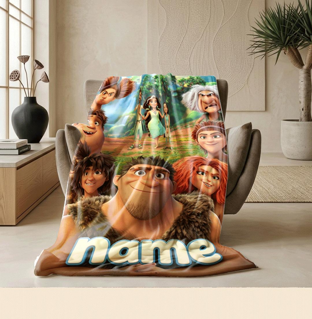 Single blanket Croods adventure print Customized name children blanket hotel blanket winter warm blankets souvenir gift