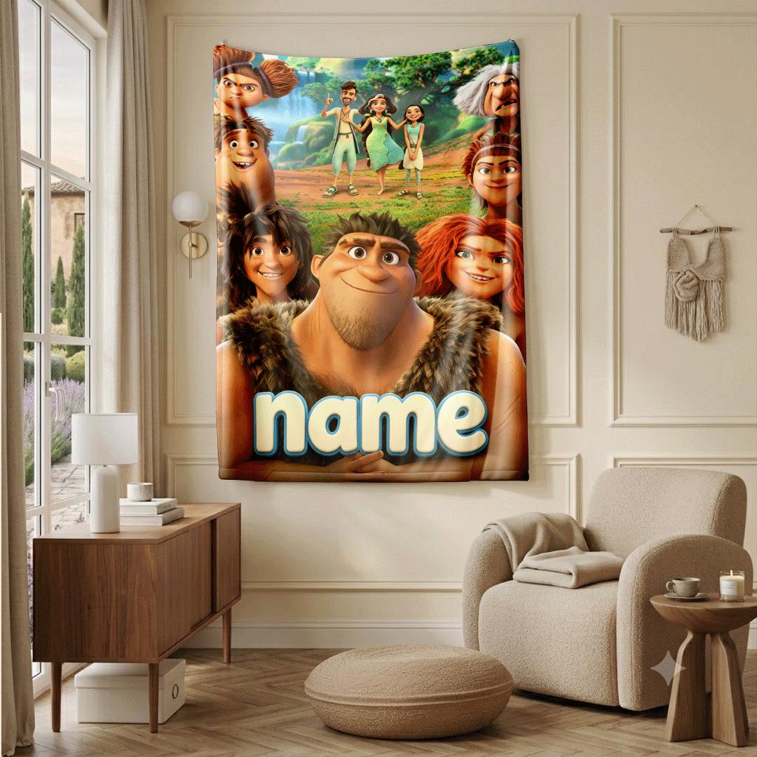 Single blanket Croods adventure print Customized name children blanket hotel blanket winter warm blankets souvenir gift