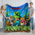 Personalized Minecraft Blanket, Custom Minecraft Throw with Name, Pixel Game Blanket, Gaming Gift for Kids, Gamer Birthday Gift,