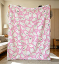 Personalized Ghost Patterned Halloween Throw Blanket,Soft Cpzy Flannel Blanket,Cozy Fall Bedding,Boho Autumn Home Decor,Gift for Ghost Lover