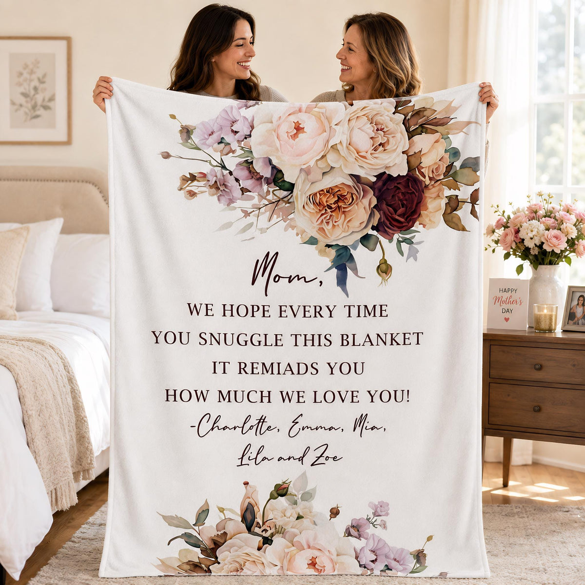 Mom Gift from Kids,Custom Grandma Quote Blanket,Personalized Mom Gift,Family Blanket for Nana,First Mother's Day Blanket,Best Birthday Idea
