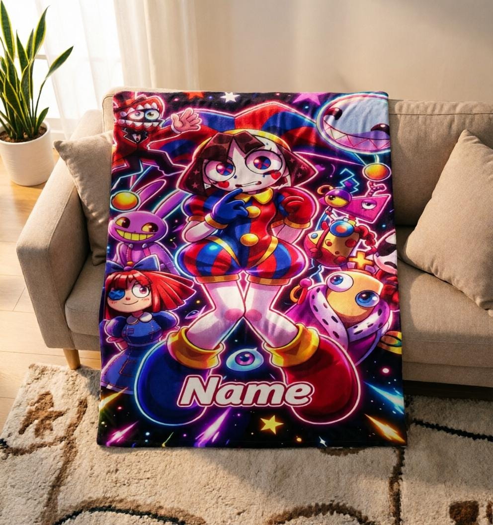 TADC Candy Carnival Blanket Soft Throw, Custom Name Child Gift