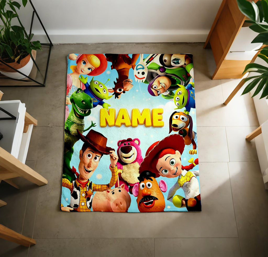 Toy Story Blanket Soft Throw Custom Name, Ideal Kid Birthday Gift