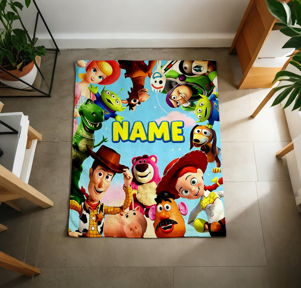 Toy Story Blanket Soft Throw Custom Name, Ideal Kid Birthday Gift