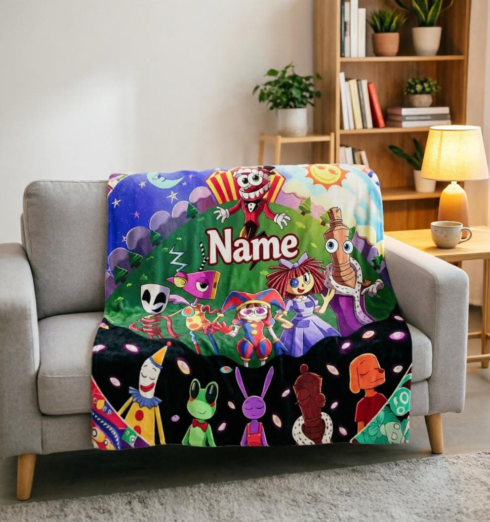 TADC Candy Carnival Blanket Soft Throw, Custom Name Child Gift