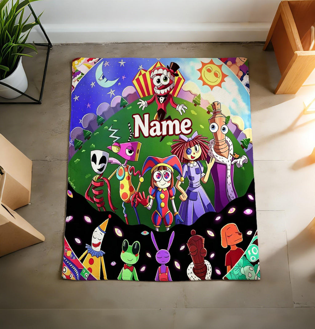TADC Candy Carnival Blanket Soft Throw, Custom Name Child Gift