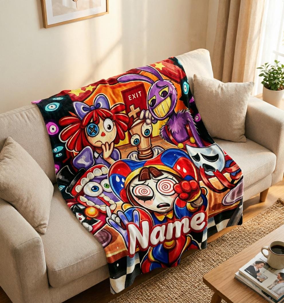 TADC Candy Carnival Blanket Soft Throw, Custom Name Child Gift