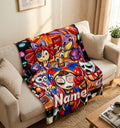 TADC Candy Carnival Blanket Soft Throw, Custom Name Child Gift