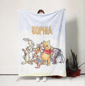 Custom Name Winnie the Pooh Blanket, Hundred Acre Wood Characters, Cozy Flannel Fleece Throw