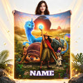 Personalized Dragon Adventure Blanket, Custom Name Fantasy Flannel Throw, Soft Kids Bedroom Blanket, Cozy Travel Gift