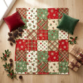 Christmas Lover Blanket, Patchwork Plaid Throw, Red Green Flannel, Cozy Holiday Decor, Gift for Family Home