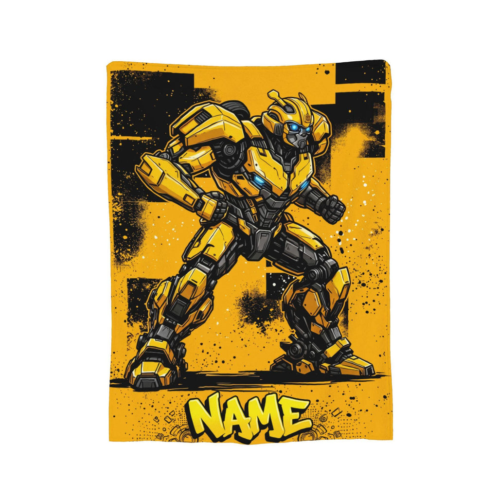 Personalized Transformers Bumblebee Blanket, Urban Graffiti Mecha Kids Throw