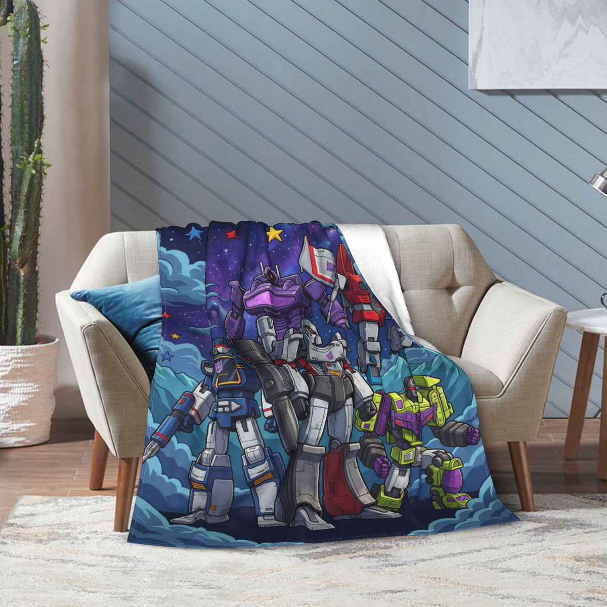 Customizable Transformers Decepticon Army Blanket, Megatron Kids Fleece Throw