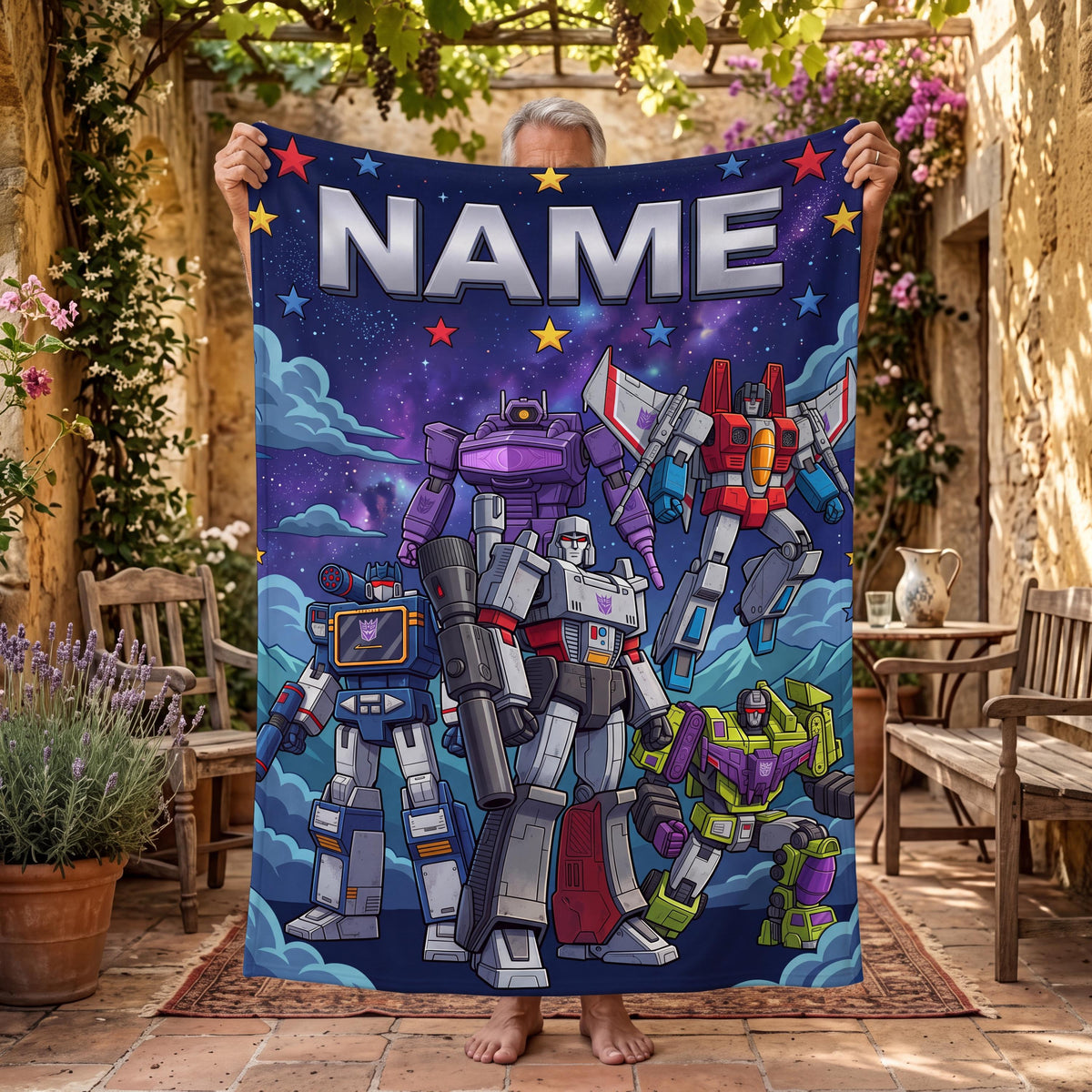 Customizable Transformers Decepticon Army Blanket, Megatron Kids Fleece Throw