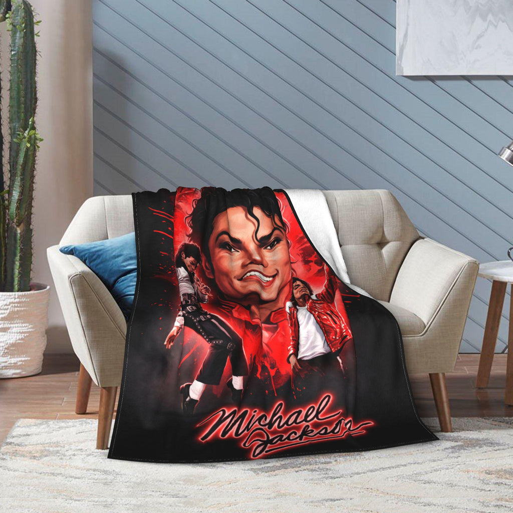 Personalized Bad Era Streetwear Flannel Blanket, Custom Buckle Belt Dance Throw, Retro Pop Idol Bedding, 80s Music Gift for Dad Fans