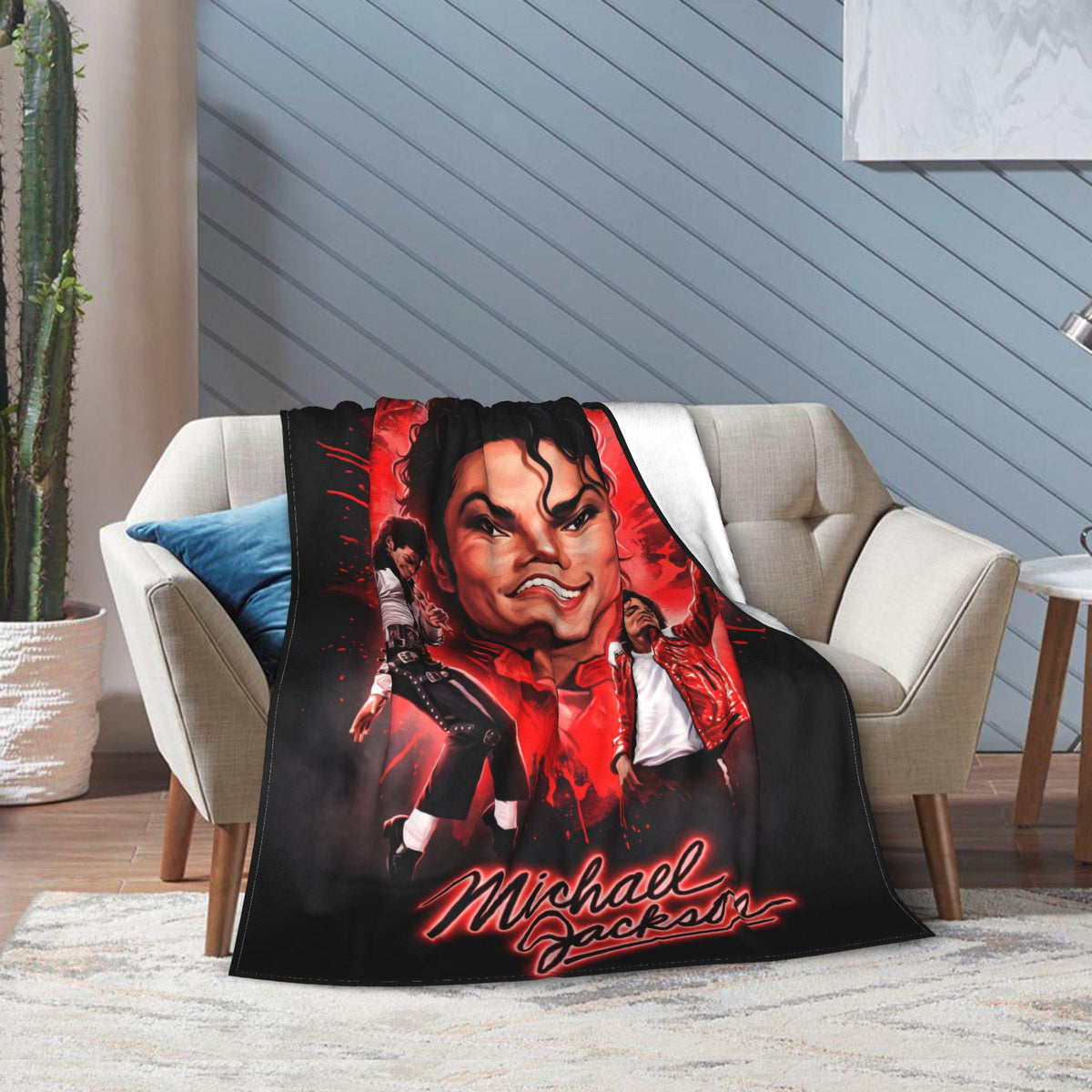 Personalized Bad Era Streetwear Flannel Blanket, Custom Buckle Belt Dance Throw, Retro Pop Idol Bedding, 80s Music Gift for Dad Fans