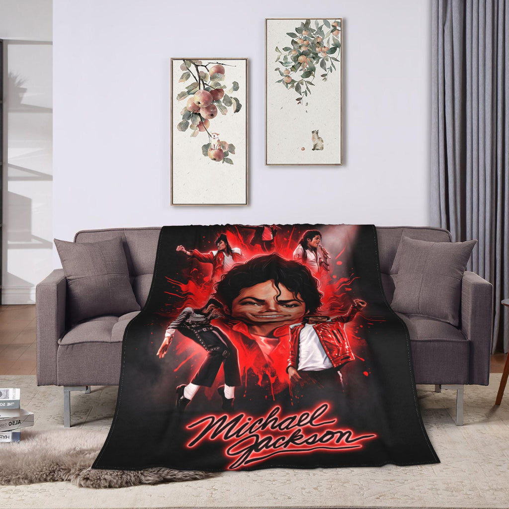 Personalized Bad Era Streetwear Flannel Blanket, Custom Buckle Belt Dance Throw, Retro Pop Idol Bedding, 80s Music Gift for Dad Fans