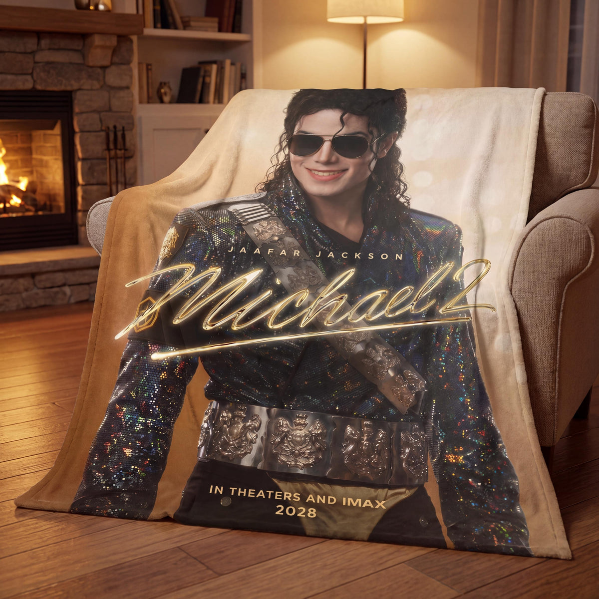 Personalized Cinematic Pop Star Flannel Blanket, Custom Musical Movie Poster Throw, Vintage Theater Bedding, Retro Gift for Film Buffs