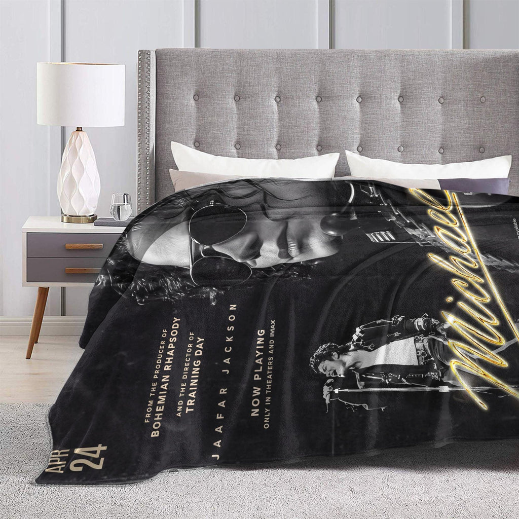 Personalized King of Pop Flannel Blanket, Custom Moonwalker Dance Silhouette Throw, Retro Music Icon Bedding, Gift for Pop Lovers