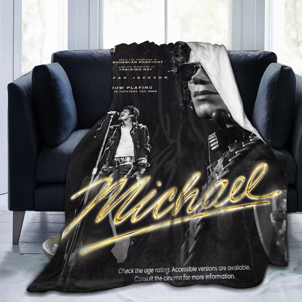 Personalized King of Pop Flannel Blanket, Custom Moonwalker Dance Silhouette Throw, Retro Music Icon Bedding, Gift for Pop Lovers