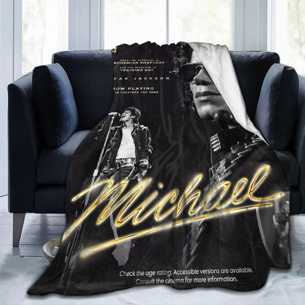 Personalized King of Pop Flannel Blanket, Custom Moonwalker Dance Silhouette Throw, Retro Music Icon Bedding, Gift for Pop Lovers