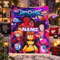 Personalized Game Style Flannel Blanket, Custom Name Cozy Throw Blanket, Fantasy Gaming Room Decor, Soft Fleece Gift for Kids & Teens