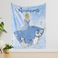 Personalized Princess Fleece Blanket, Baby Girl Birthday Gift