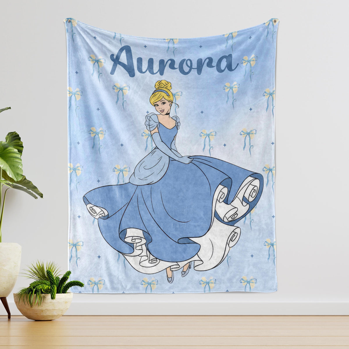 Personalized Princess Fleece Blanket, Baby Girl Birthday Gift