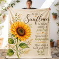 Be Like a Sunflower Blanket, Inspirational Floral Throw, Positive Quote Gift for Her, Motivational Flower Fleece Blanket, Sunflower Decor