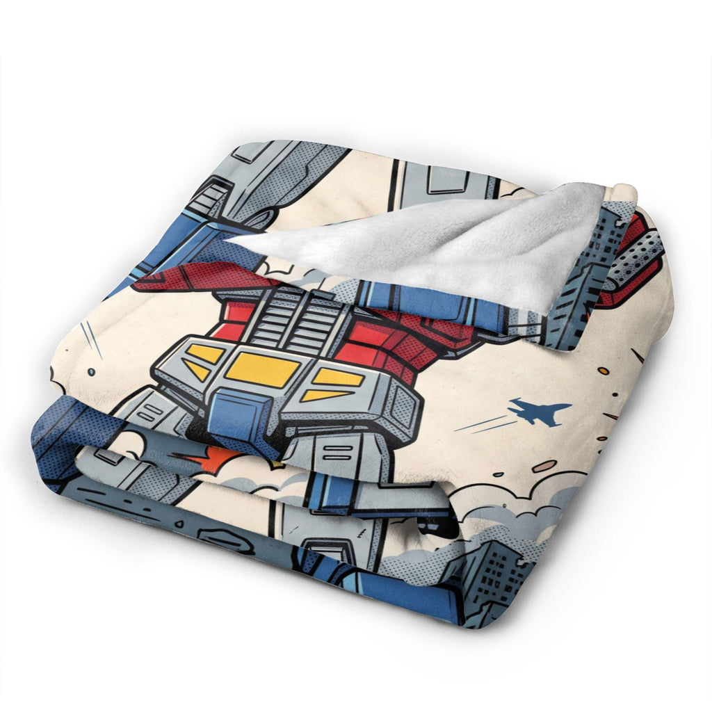 Transformers Optimus Prime Flannel Blanket, Retro Comic Hero Throw, Boys Room Bedding Decor, Birthday Gift, Custom Name Blanket