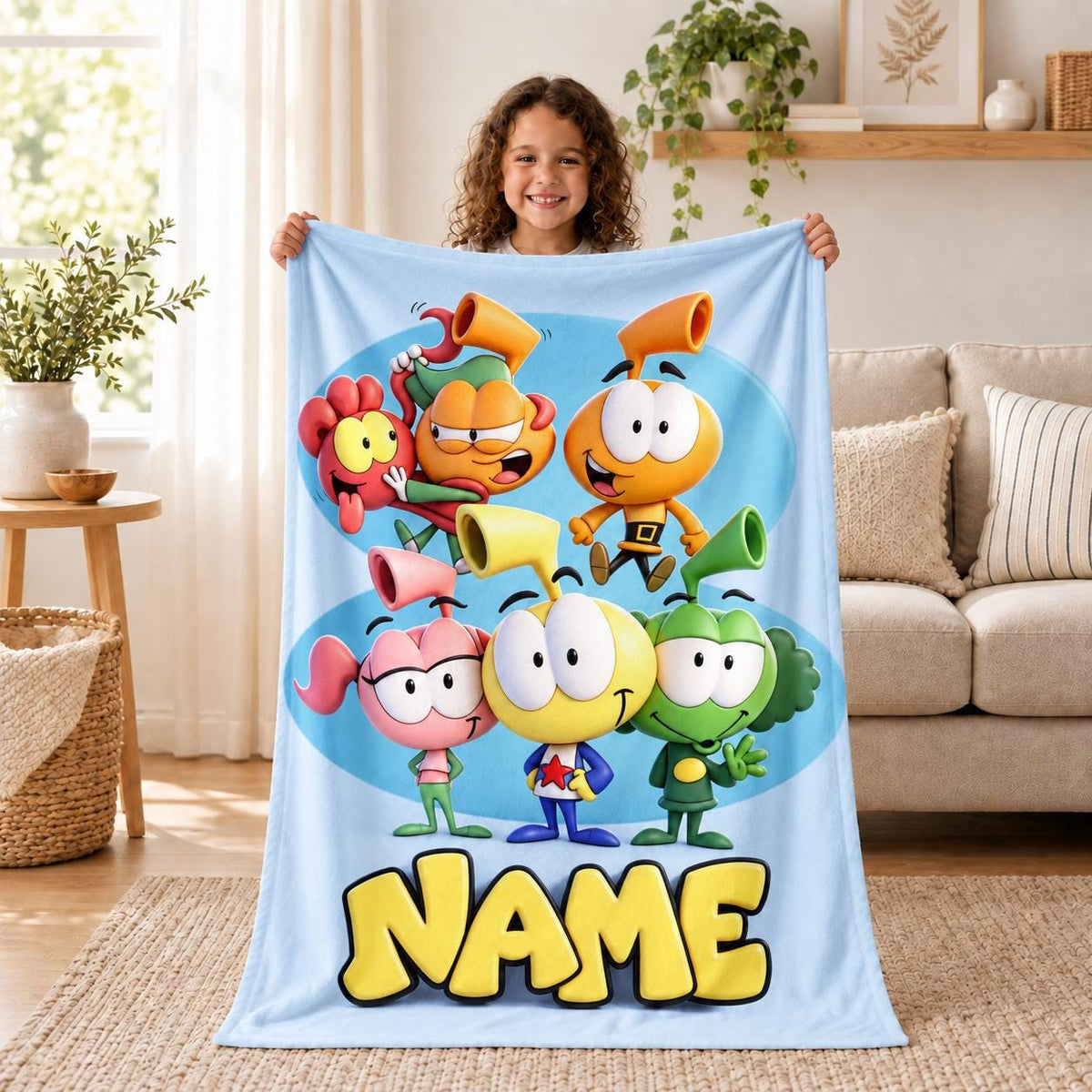 Snorks Underwater Throw Blanket, Custom Name, Flannel Soft Throw