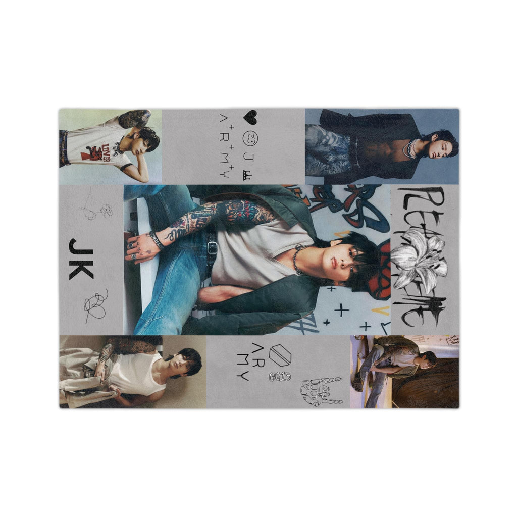 Jungkook Blanket, JK Velveteen Blanket, Golden Maknae, Kpop Blanket, Jeon Jungkook blanket, Army gift, gift for friend, Christmas gift.