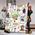 Personalized Star Wars Blanket, Custom Name Baby Yoda Darth Vader Throw Blanket, Cute Sci Fi Fleece Blanket Kids Bedroom Decor Gift