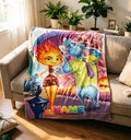 Personalized Elemental Blanket Soft Throw, Custom Name Ember Wade Plush Throw, Keepsake Gift For Kids Fans