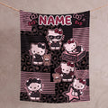 Personalized Leopard Kitty Blanket, Custom Name Y2K Throw, Girly Aesthetic Bedroom Bedding, Birthday Gift for Daughter Teen, Flannel Blanket