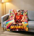 Personalized Wreck-It Ralph Fleece Blanket, Custom Name, Retro Pixel Game Throw