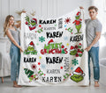 Personalized Grinch Christmas Blanket, Custom Name Grinch Throw, Grinch Family Gift, Christmas Blanket, Holiday Winter Decor