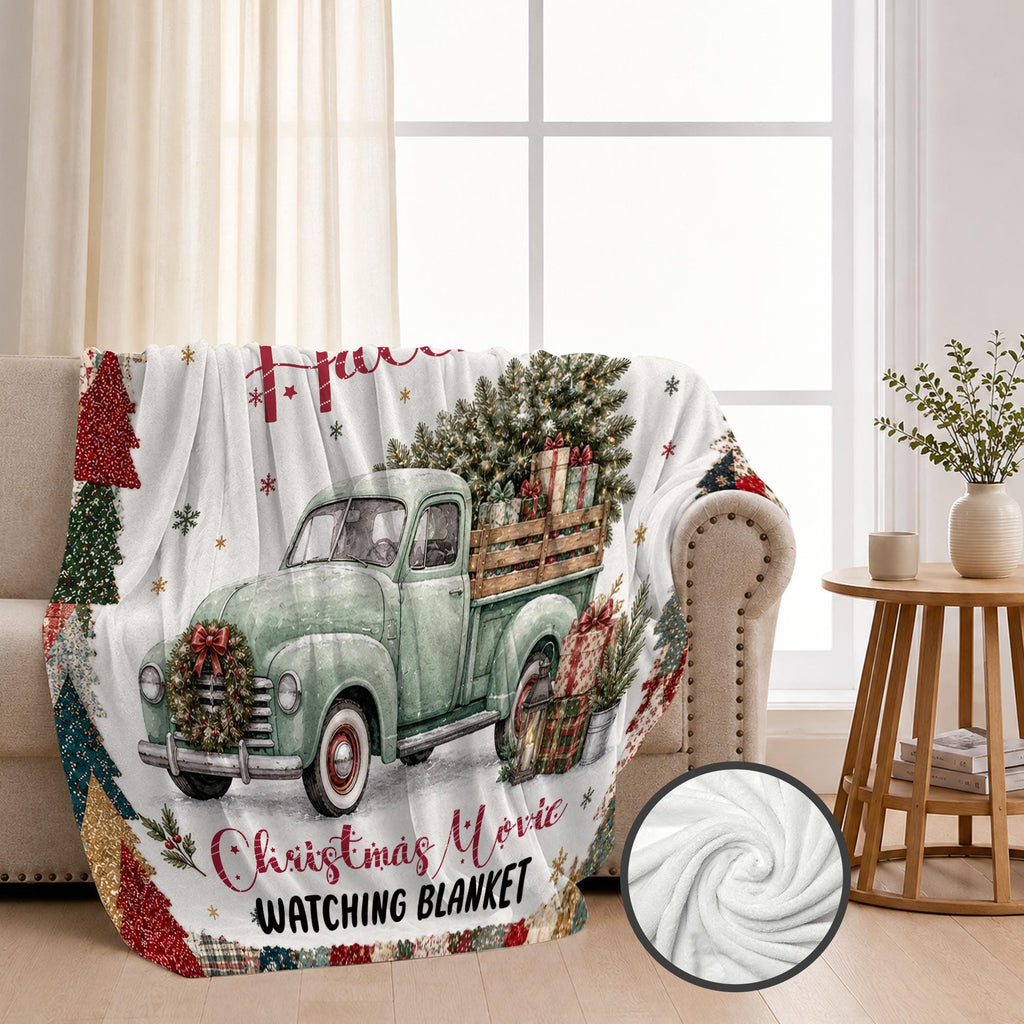 Personalized This Is My Christmas Movies Watching Blanket, Movie Night Gifts Throw Blanket. Gift for Adult Women Men Movie Lover.