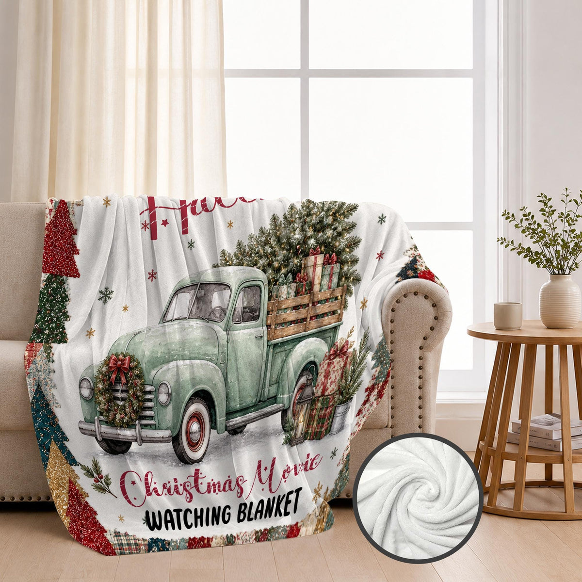Personalized This Is My Christmas Movies Watching Blanket, Movie Night Gifts Throw Blanket. Gift for Adult Women Men Movie Lover.