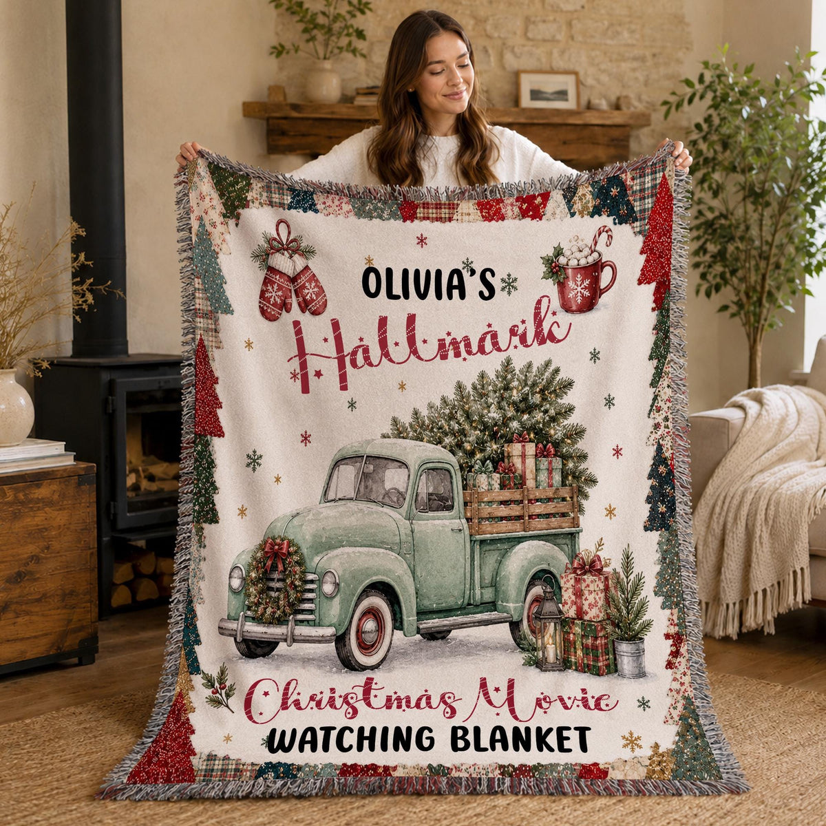 Personalized This Is My Christmas Movies Watching Blanket, Movie Night Gifts Throw Blanket. Gift for Adult Women Men Movie Lover.