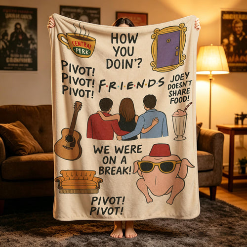 90s Sitcom Blanket, Retro TV Show Throw, Funny Quote Flannel, Cozy Nostalgia Decor, Gift for Fans