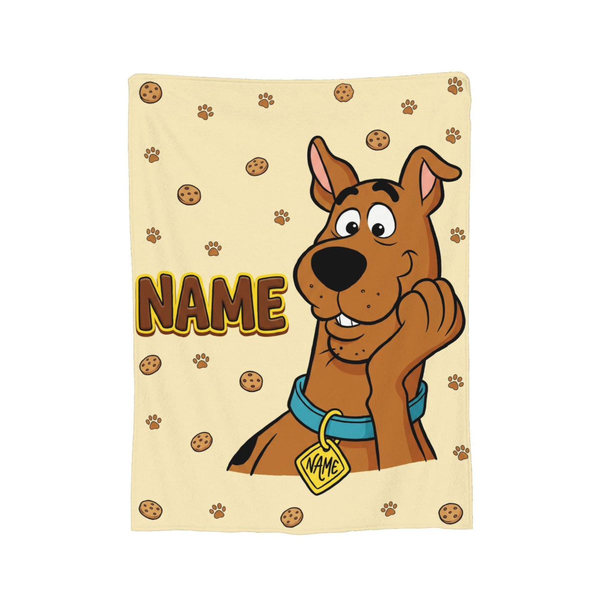 Personalized Cute Dog Blanket, Custom Name Cartoon Throw, Nursery Bedroom Kids Bedding, Birthday Gift for Son Daughter, Soft Fleece Blanket