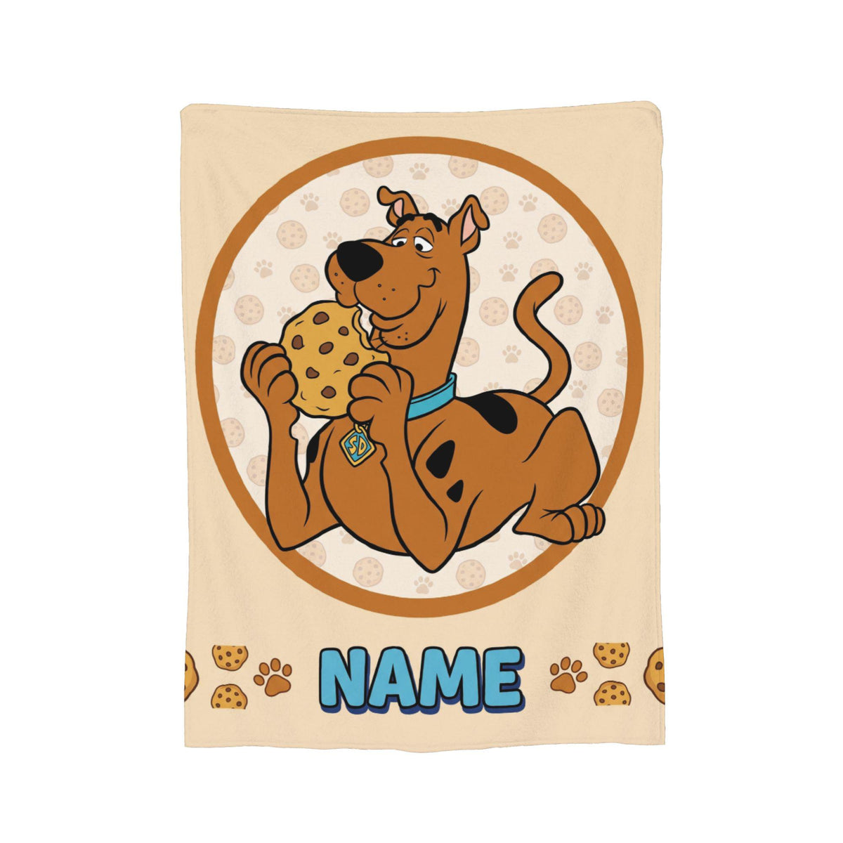 Personalized Giant Cookie Blanket, Custom Dog Throw, Cartoon Snack Bedding Decor, Birthday Gift for Kids Son Daughter, Cozy Fleece Blanket